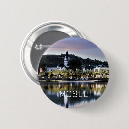 Winningen Moselle Sunset Panorama Deutschland Vint Button