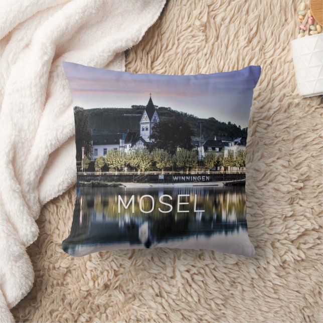 Winningen Moselle Sunset Panorama Deutschland Vint Kissen (Decke)