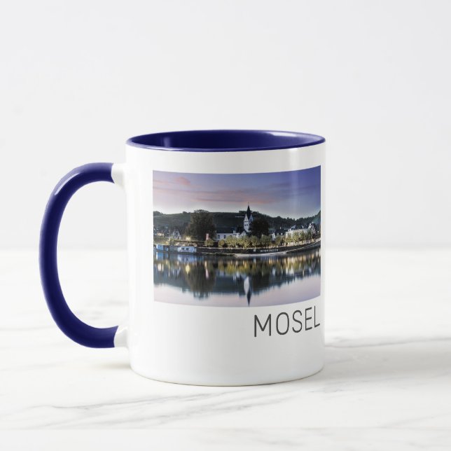 Winningen Moselle Sunset Panorama Deutschland Vint Tasse (Links)