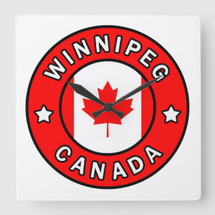 Winnipeg Kanada Quadratische Wanduhr