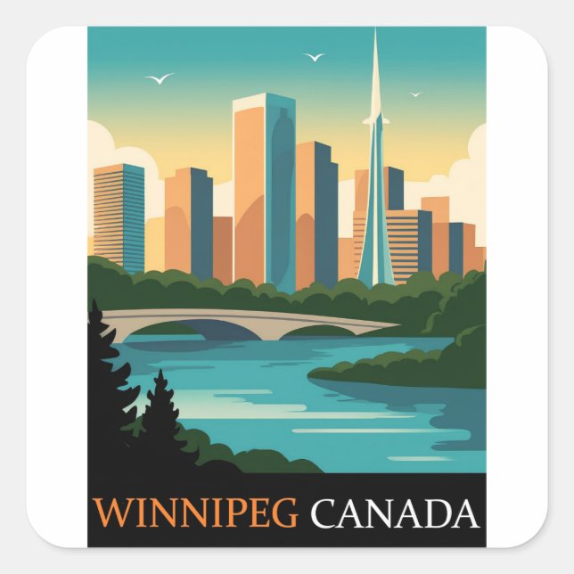 Winnipeg Kanada Quadratischer Aufkleber (Vorderseite)