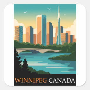 Winnipeg Kanada Quadratischer Aufkleber