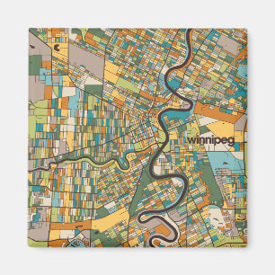 Winnipeg-Kartenentwurf Magnet