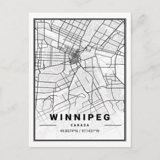 Winnipeg Manitoba Kolumbien Kanada Reisen Stadtpla Postkarte