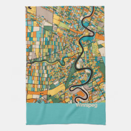 Winnipeg Map/blau Geschirrtuch