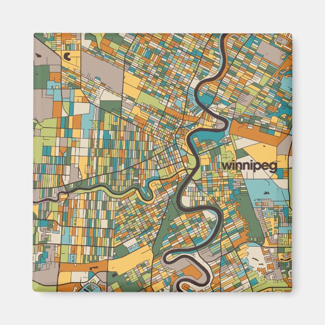 Winnipeg Map Design Magnet (Vorne)