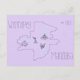 Winnipeg Map Postkarte