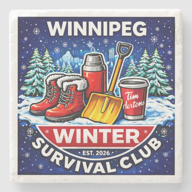 Winnipeg Winter Survival Coaster – Timmies Steinuntersetzer (Vorderseite)