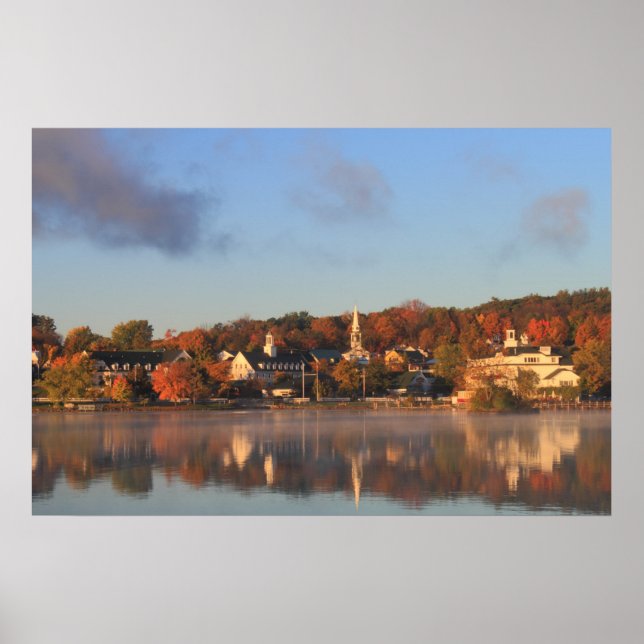 Winnipesaukee Meredith Herbst Morgens Poster (Vorne)