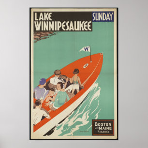 Winnipesaukee Vintage Reisen Poster und Retro