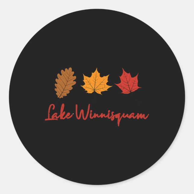 Winnisquam-See Herbstlaub Herbstlaub Ing Eiche M Runder Aufkleber (Vorderseite)