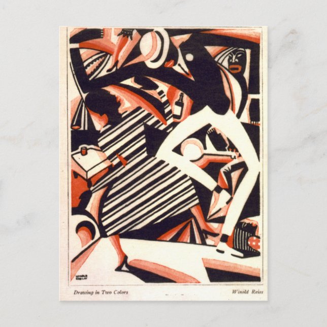 Winold Reiss Zeichnend inspirierte Postkarte (Vorderseite)