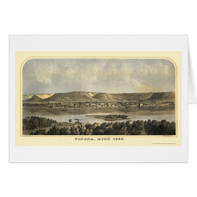 Winona County, panoramische Karte Mangans - 1867 (Vorderseite (Horizontal))