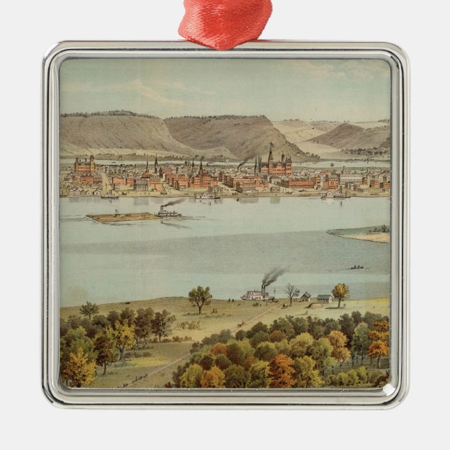 Winona, Minnesota Silbernes Ornament (Vorne)