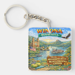 Winona, MN Minnesota Souvenir Geschenk-Schlüsselan Schlüsselanhänger
