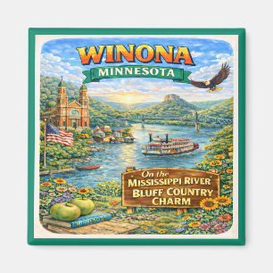 Winona, MN Minnesota Souvenir-Magnet Magnet