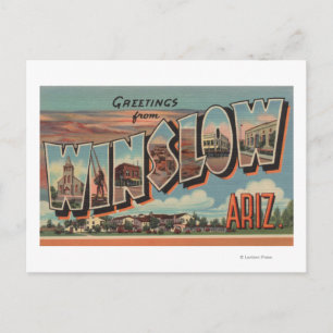 Winslow, Arizona - Große Buchstabenszenen Postkarte