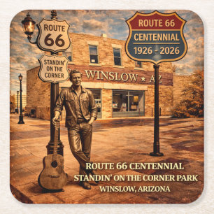 Winslow Arizona Ikonische Eckbar-Accessoires Rechteckiger Pappuntersetzer