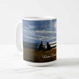 Winslow Homer Aquarell, Mondlicht, Liebe für immer Kaffeetasse