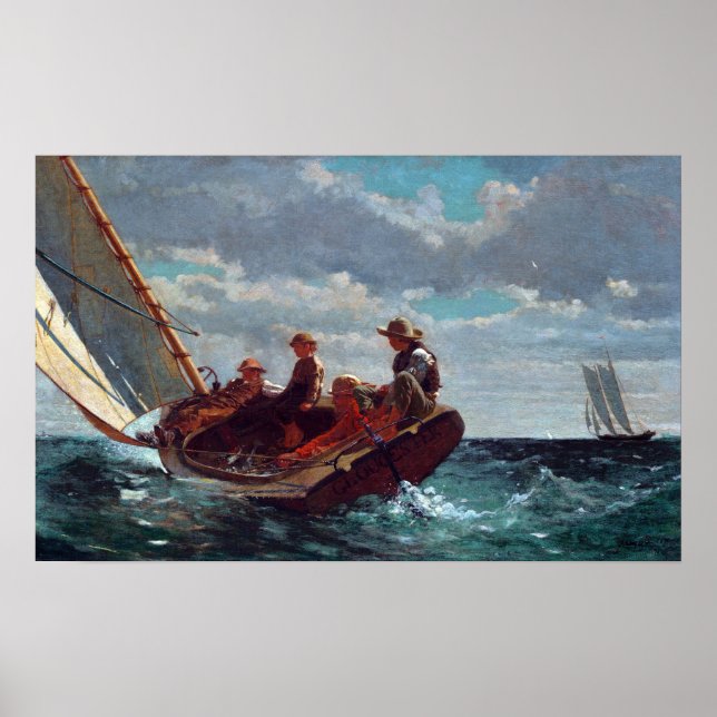 Winslow Homer Breezing (A Fair Wind) Poster (Vorne)
