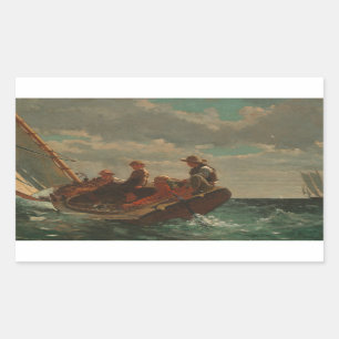 Winslow Homer - Breezing (A Fair Wind) Rechteckiger Aufkleber