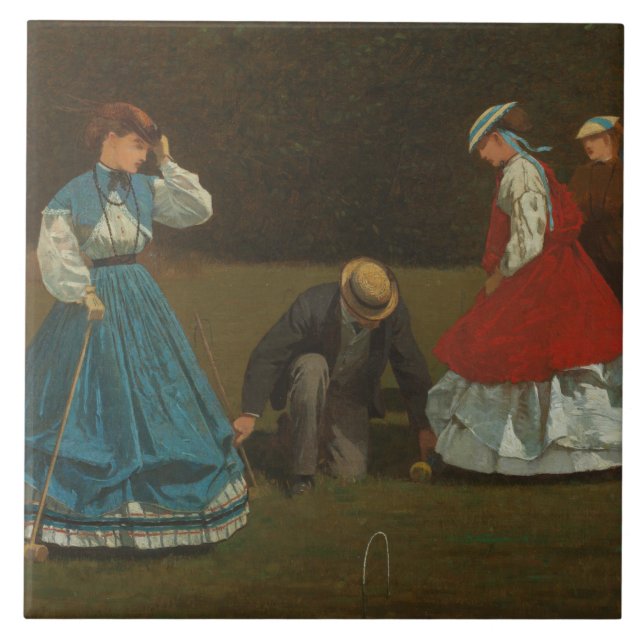 Winslow Homer - Croquet Scene Fliese (Vorderseite)