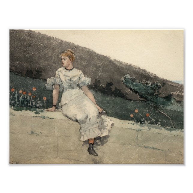 Winslow Homer - Die Gartenmauer Fotodruck (Vorne)