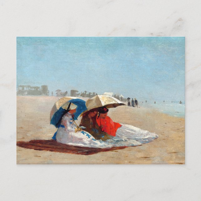 Winslow Homer East Hampton Beach, Long Island Postkarte (Vorderseite)