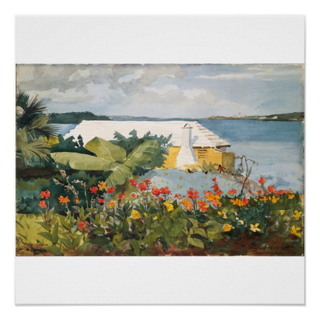 Winslow Homer Flower Garden und Bungalow Bermuda Poster (Vorderseite)