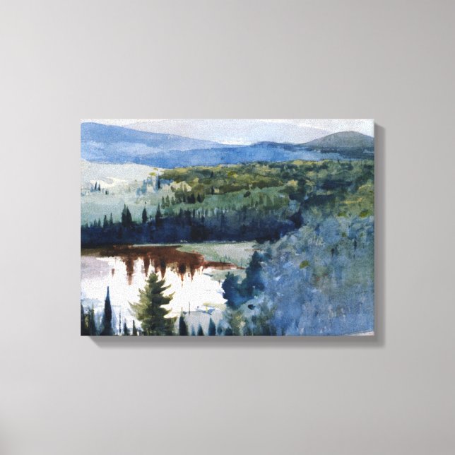 Winslow Homer - Indian Village Adirondacks Leinwanddruck (Vorderseite)