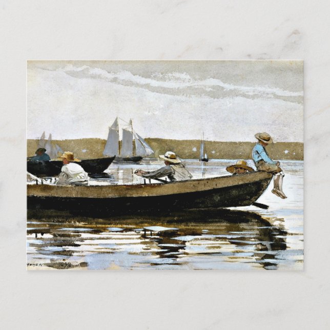 Winslow Homer - Jungen in einer Geschichte Postkarte (Vorderseite)