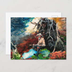 Winslow-Homer-Malerei, Campfire, Adirondacks, Postkarte