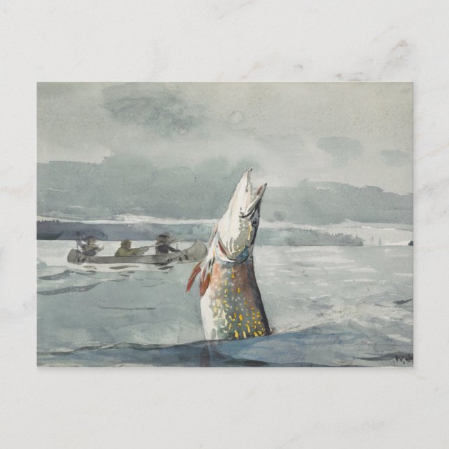 Winslow Homer - Pike, Lake St. John Postkarte (Vorderseite)