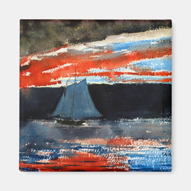 Winslow Homer Schooner bei Sunset Magnet (Vorne)