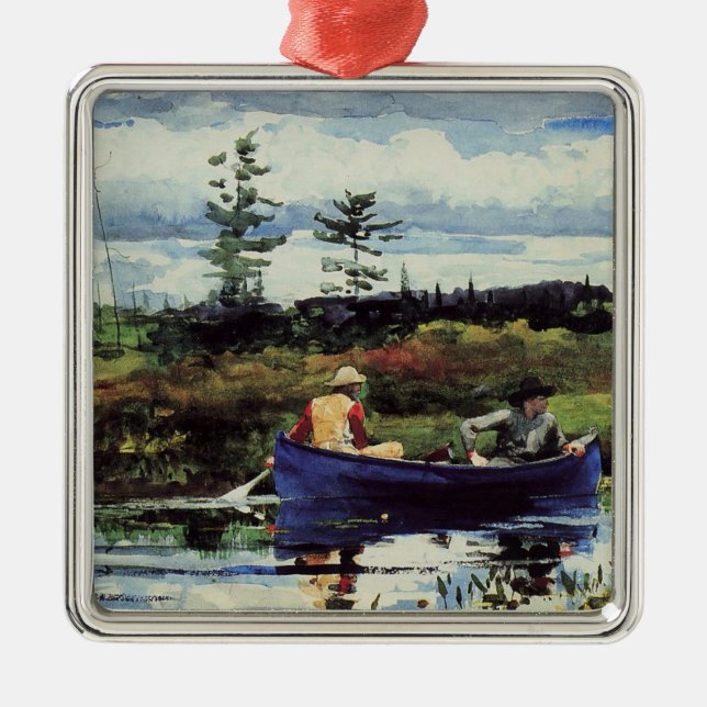 Winslow Homer: The Blue Boat, 1892, Kunstwerk Silbernes Ornament (Vorne)