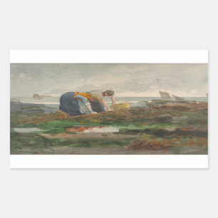 Winslow Homer - The Mussel Gatherers Rechteckiger Aufkleber