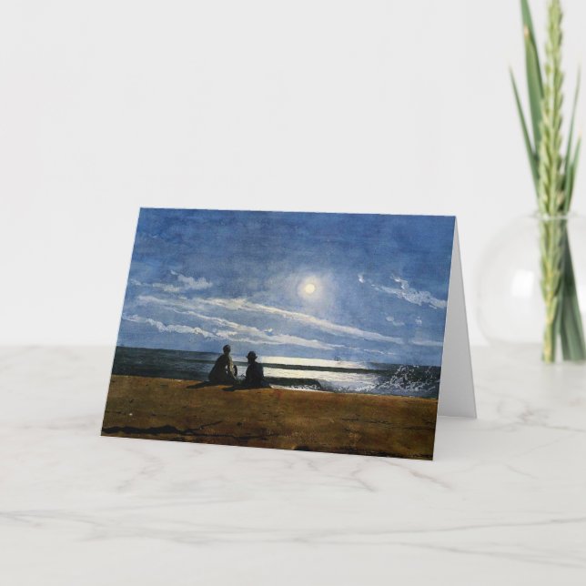 Winslow Homer Wasserfarbe, Mondlicht, Karte (Vorderseite)