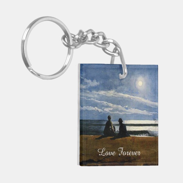 Winslow Homer watercolor, Moonlight, Love Forever, Schlüsselanhänger (Vorderseite links)