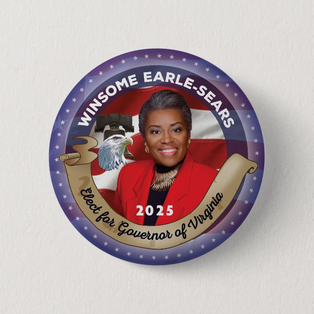  Winsome Earle-Sears for Governor of Virginia Button (Vorderseite)