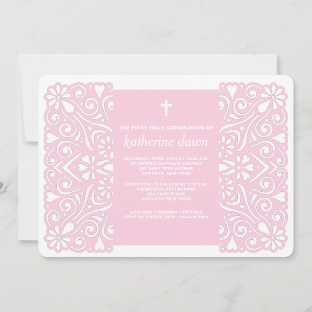 Winsome Spirit Pink Religiöse Einladung (Vorderseite)