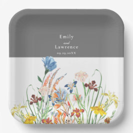 Winsome Wildblumen Hochzeitspapier-Teller Pappteller