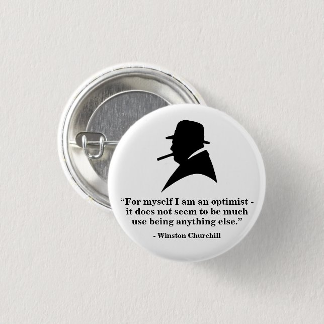 Winston Churchill Abzeichen - Zitat 6 Button (Vorne & Hinten)