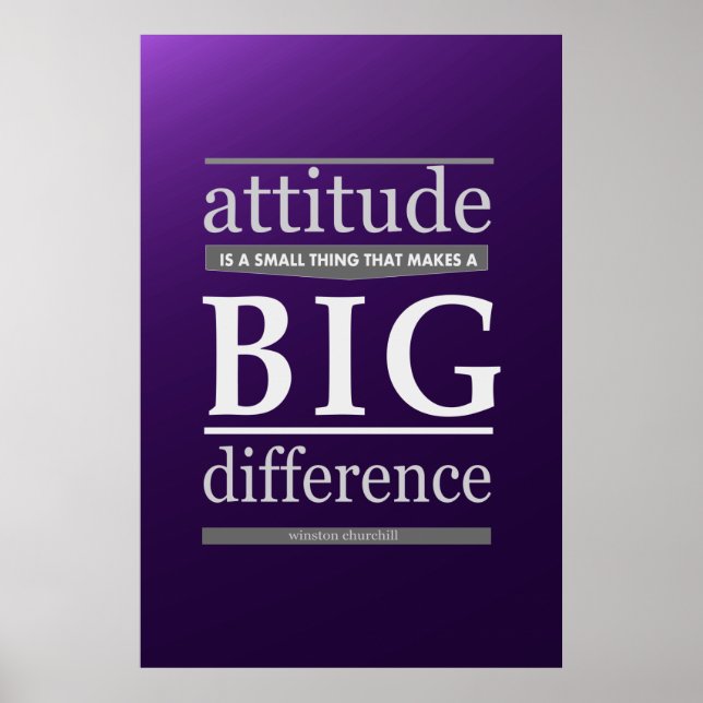 Winston Churchill attitude small big difference Poster (Vorne)