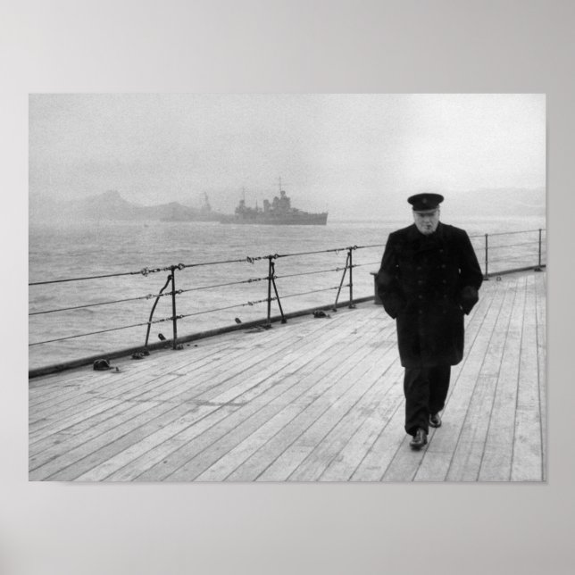 Winston Churchill auf See Poster (Vorne)