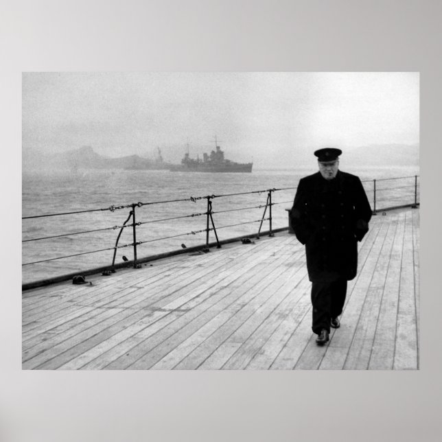 Winston Churchill auf See Poster (Vorne)