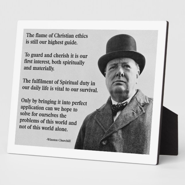 Winston Churchill Christlich Fotoplatte (Seite)