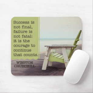 Winston Churchill "Courage" Inspiration Zitat Mousepad