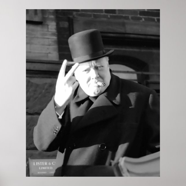 Winston Churchill / Day V Sign 1945 Poster (Vorne)