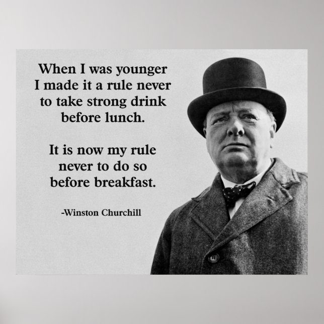 Winston Churchill Drinking Poster (Vorne)