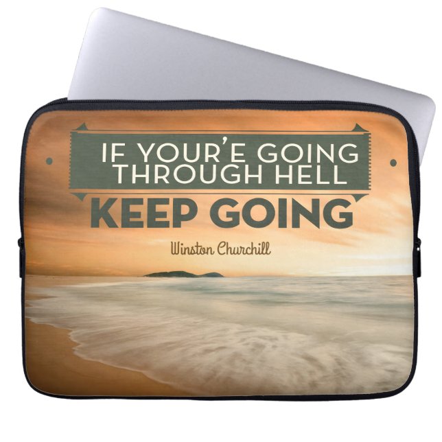 Winston Churchill Inspiration Zitat "Behalt Go" Laptopschutzhülle (Vorderseite)